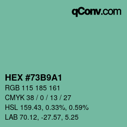 Color code: HEX #73B9A1 | qconv.com