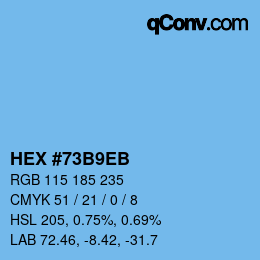 Color code: HEX #73B9EB | qconv.com