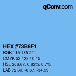 Color code: HEX #73B9F1 | qconv.com
