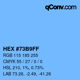 Color code: HEX #73B9FF | qconv.com