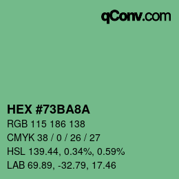 Código de color: HEX #73BA8A | qconv.com