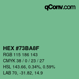 颜色代码: HEX #73BA8F | qconv.com