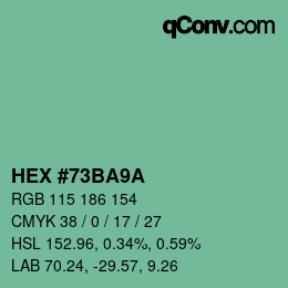 Código de color: HEX #73BA9A | qconv.com