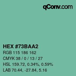 Color code: HEX #73BAA2 | qconv.com