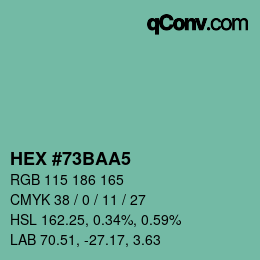 Código de color: HEX #73BAA5 | qconv.com