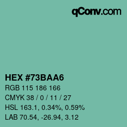 Código de color: HEX #73BAA6 | qconv.com