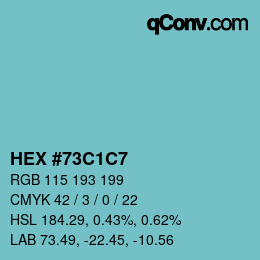 Color code: HEX #73C1C7 | qconv.com