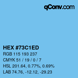 カラーコード: HEX #73C1ED | qconv.com