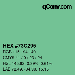 Color code: HEX #73C295 | qconv.com