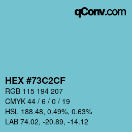 Farbcode: HEX #73C2CF | qconv.com