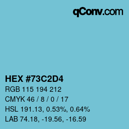 Color code: HEX #73C2D4 | qconv.com