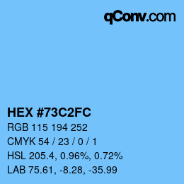 Color code: HEX #73C2FC | qconv.com