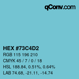 Color code: HEX #73C4D2 | qconv.com