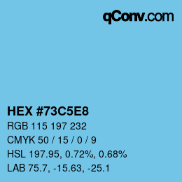 カラーコード: HEX #73C5E8 | qconv.com