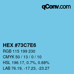 カラーコード: HEX #73C7E6 | qconv.com