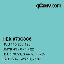 Color code: HEX #73C8C6 | qconv.com
