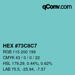 Color code: HEX #73C8C7 | qconv.com
