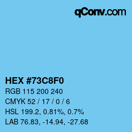 カラーコード: HEX #73C8F0 | qconv.com