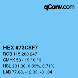 Color code: HEX #73C8F7 | qconv.com