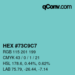 Color code: HEX #73C9C7 | qconv.com