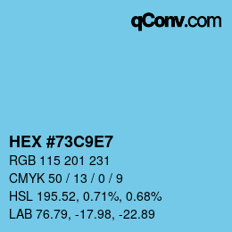 カラーコード: HEX #73C9E7 | qconv.com