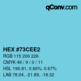 Color code: HEX #73CEE2 | qconv.com