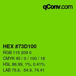 Color code: HEX #73D100 | qconv.com