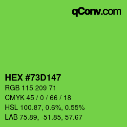 颜色代码: HEX #73D147 | qconv.com