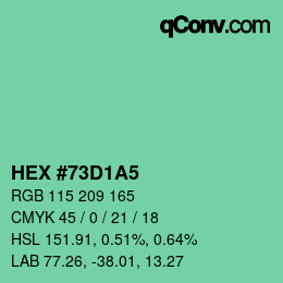 Color code: HEX #73D1A5 | qconv.com