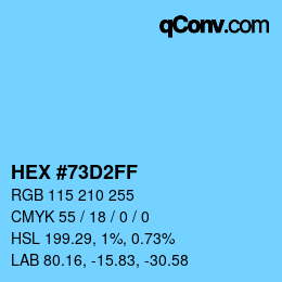 Color code: HEX #73D2FF | qconv.com