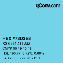 Color code: HEX #73D3E8 | qconv.com