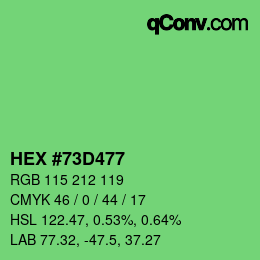 颜色代码: HEX #73D477 | qconv.com