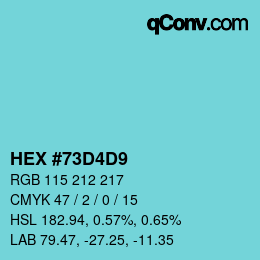 Color code: HEX #73D4D9 | qconv.com