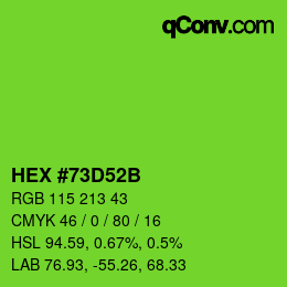 カラーコード: HEX #73D52B | qconv.com