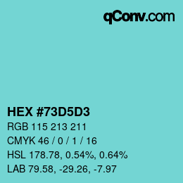 カラーコード: HEX #73D5D3 | qconv.com