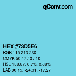 Color code: HEX #73D5E6 | qconv.com