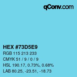 カラーコード: HEX #73D5E9 | qconv.com