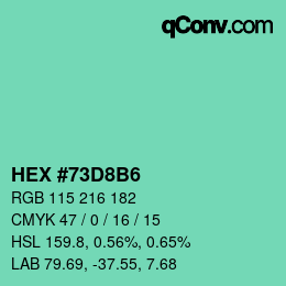 Color code: HEX #73D8B6 | qconv.com