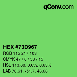 Color code: HEX #73D967 | qconv.com
