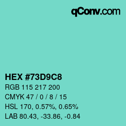 Color code: HEX #73D9C8 | qconv.com