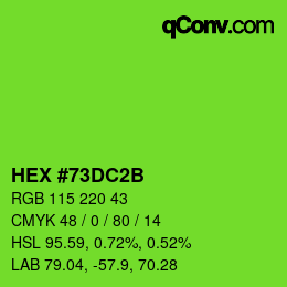 Color code: HEX #73DC2B | qconv.com