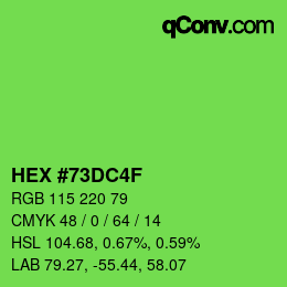 カラーコード: HEX #73DC4F | qconv.com