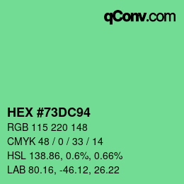 Color code: HEX #73DC94 | qconv.com