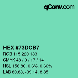 Color code: HEX #73DCB7 | qconv.com