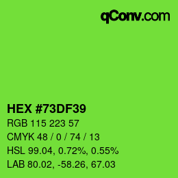 颜色代码: HEX #73DF39 | qconv.com