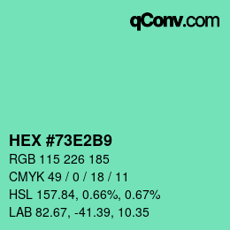 Color code: HEX #73E2B9 | qconv.com