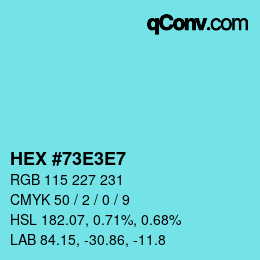 Color code: HEX #73E3E7 | qconv.com