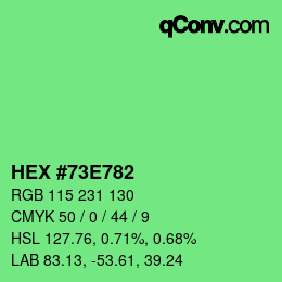 Color code: HEX #73E782 | qconv.com
