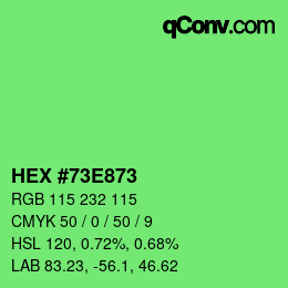 颜色代码: HEX #73E873 | qconv.com