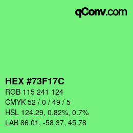 カラーコード: HEX #73F17C | qconv.com